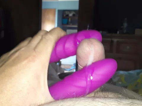 Cock vibrating with dildo